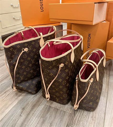 lv neverfull size comparison|louis vuitton Neverfull bag cost.